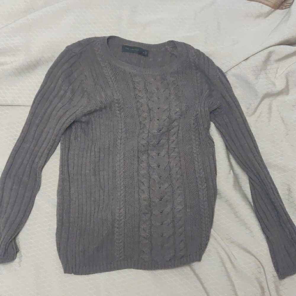 Brown cable knit sweater